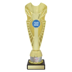 Gold / silver shine cup with plastic / marble construction