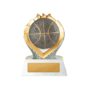 Silver / gold sierra tower-basketball with resin construction