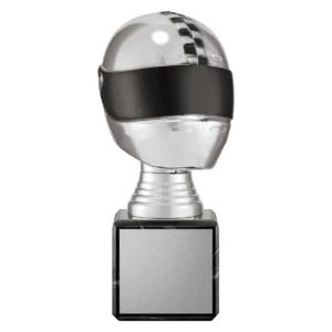 Silver silver 3d helmet with plastic / marble construction