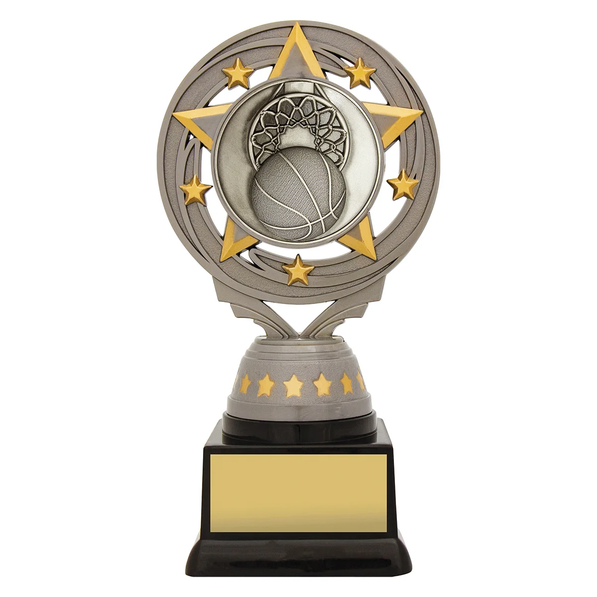 ft234b-silver Silver silver basketball torch with plastic construction