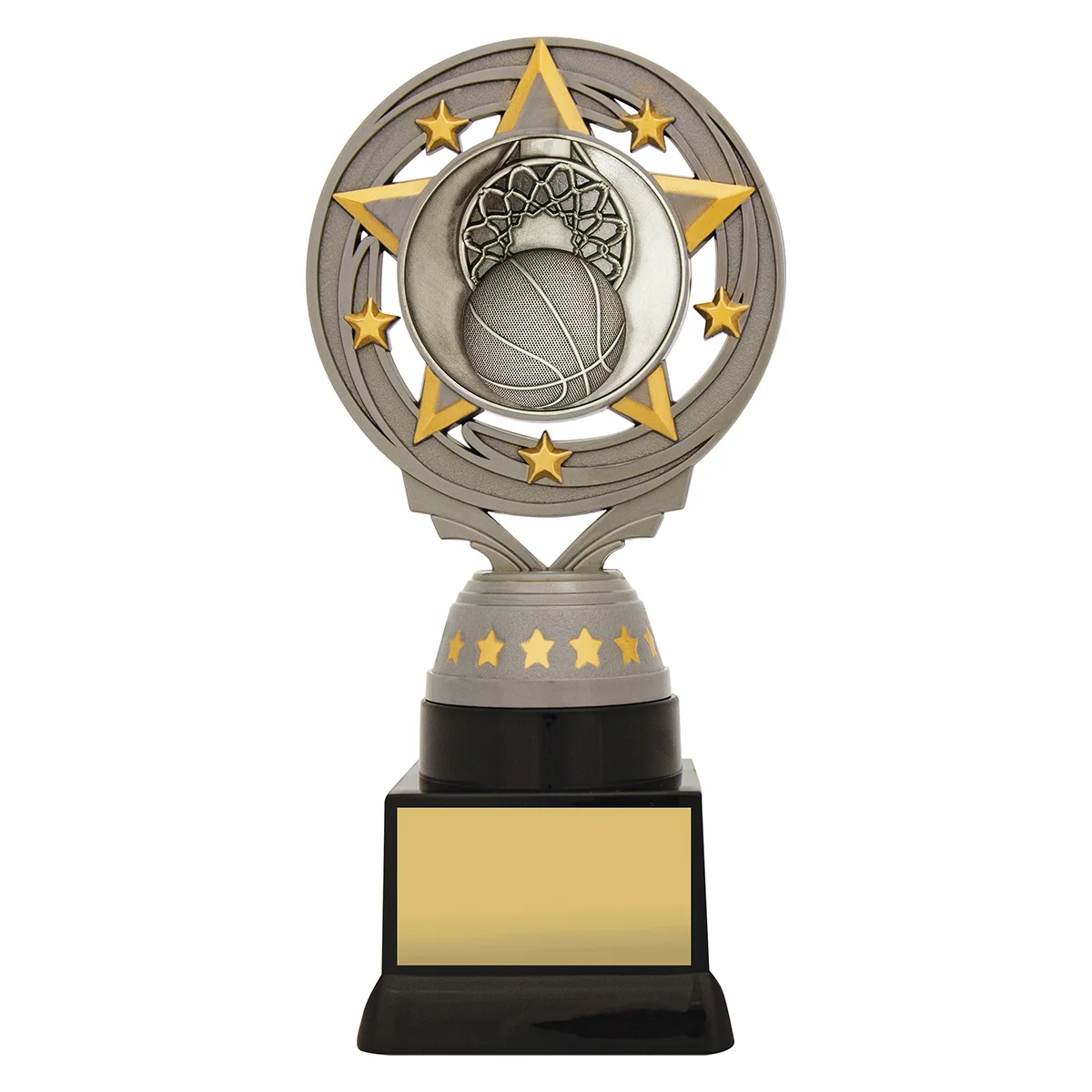 ft234c-silver Silver silver basketball torch with plastic construction