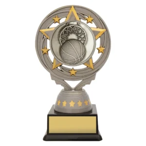 Silver silver basketball torch with plastic construction