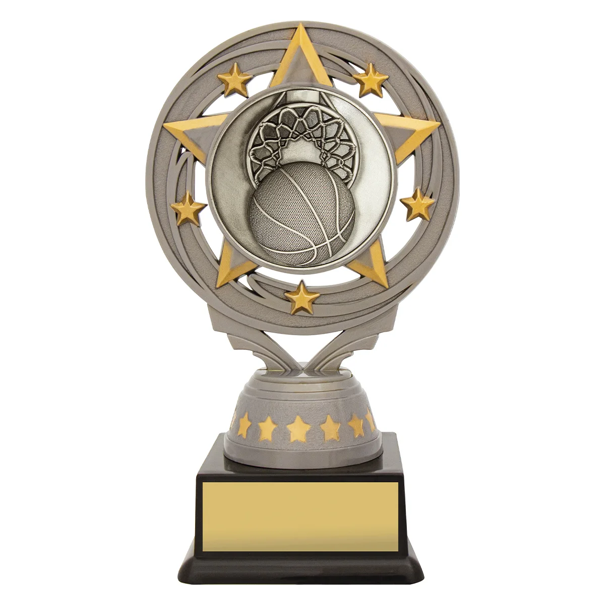 ft234a-silver Silver silver basketball torch with plastic construction