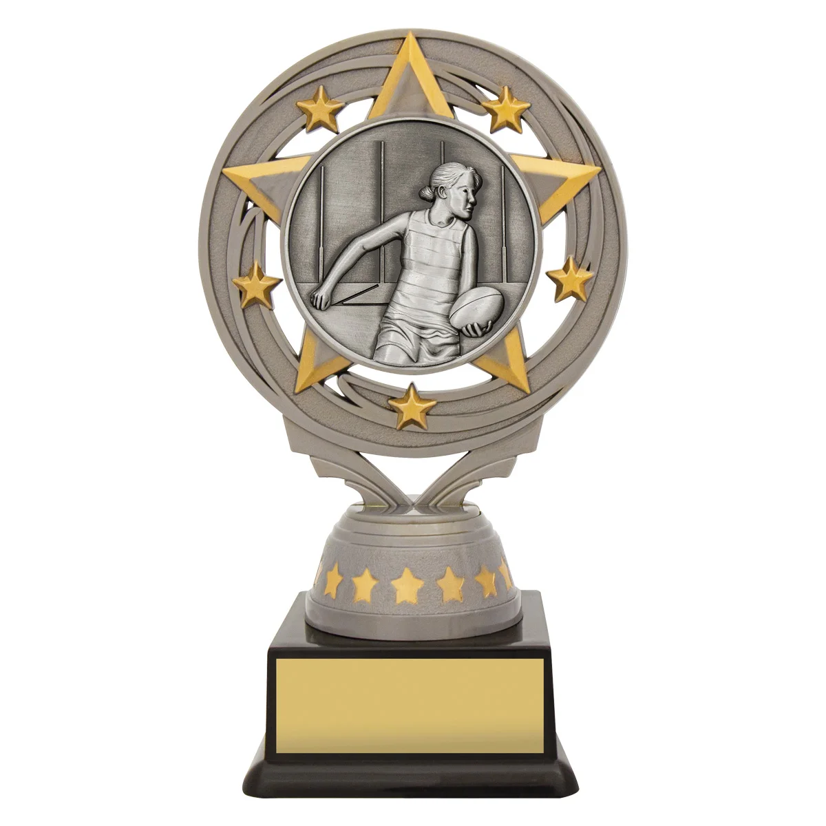 Silver silver female footy torch with plastic construction