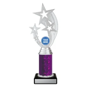 Purple silver flying star with plastic / marble construction