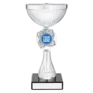 Silver silver rosette with plastic / metal / marble construction