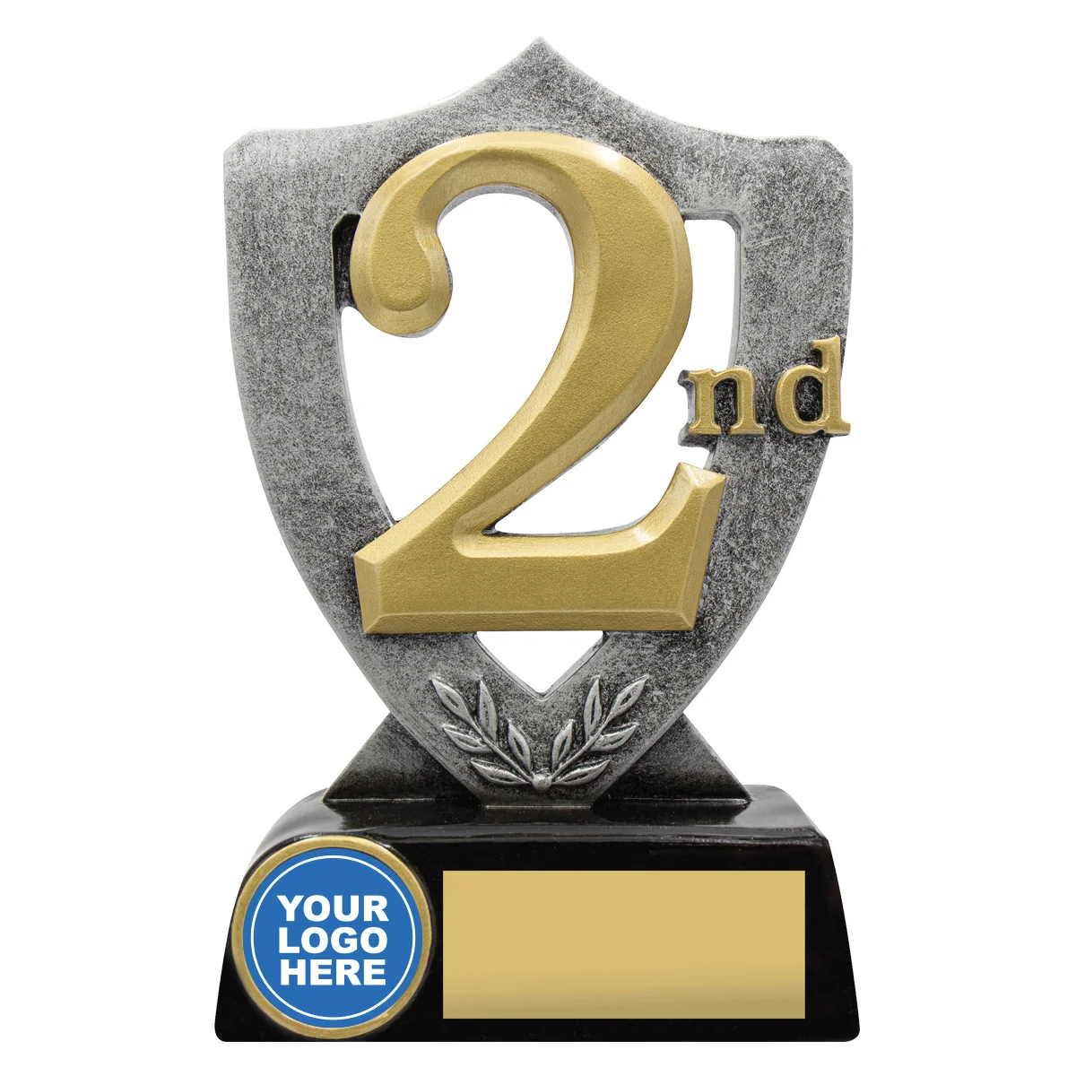 a332-silver Silver silver shield for 2nd place with resin construction