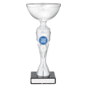 Silver silver vector cup with plastic / metal / marble construction