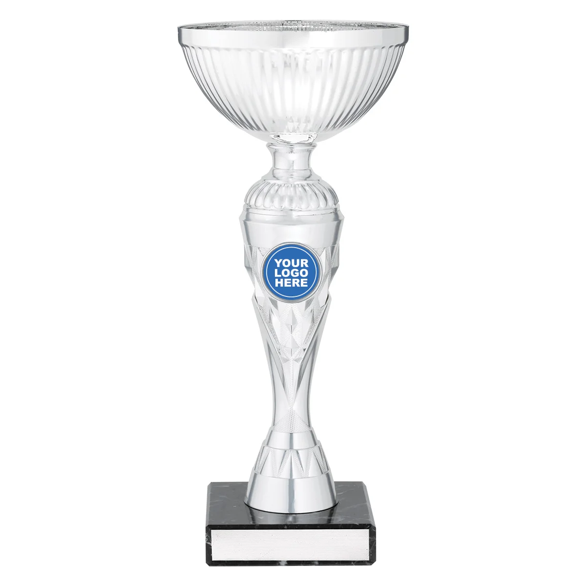 cup169a-silver Silver silver vector cup with plastic / metal / marble construction