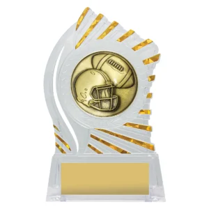 Clear with gold solar american football with acrylic construction