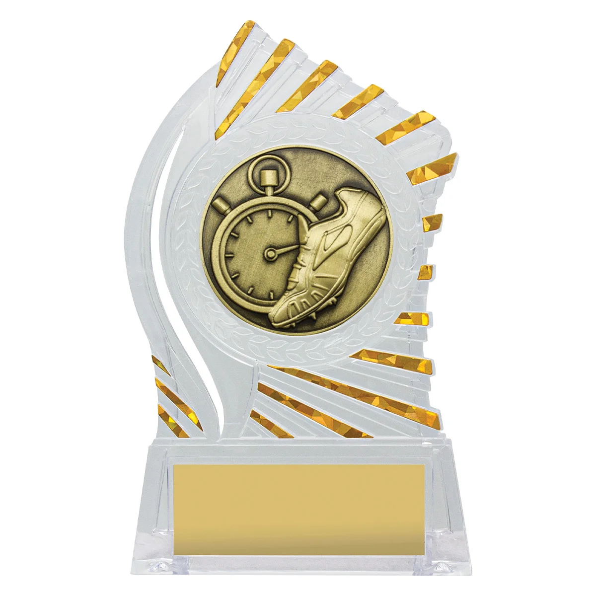 rh347-clear-with-gold Clear with gold solar athletics with acrylic construction