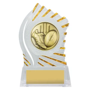 Clear with gold solar aussie rules with acrylic construction