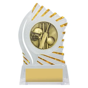 Clear with gold solar cricket with acrylic construction