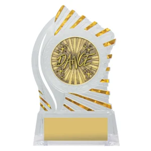 Clear with gold solar dance with acrylic construction