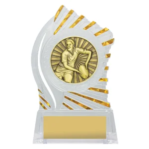 Clear with gold solar female rugby with acrylic construction