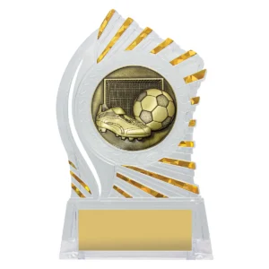 Clear with gold solar football with acrylic construction