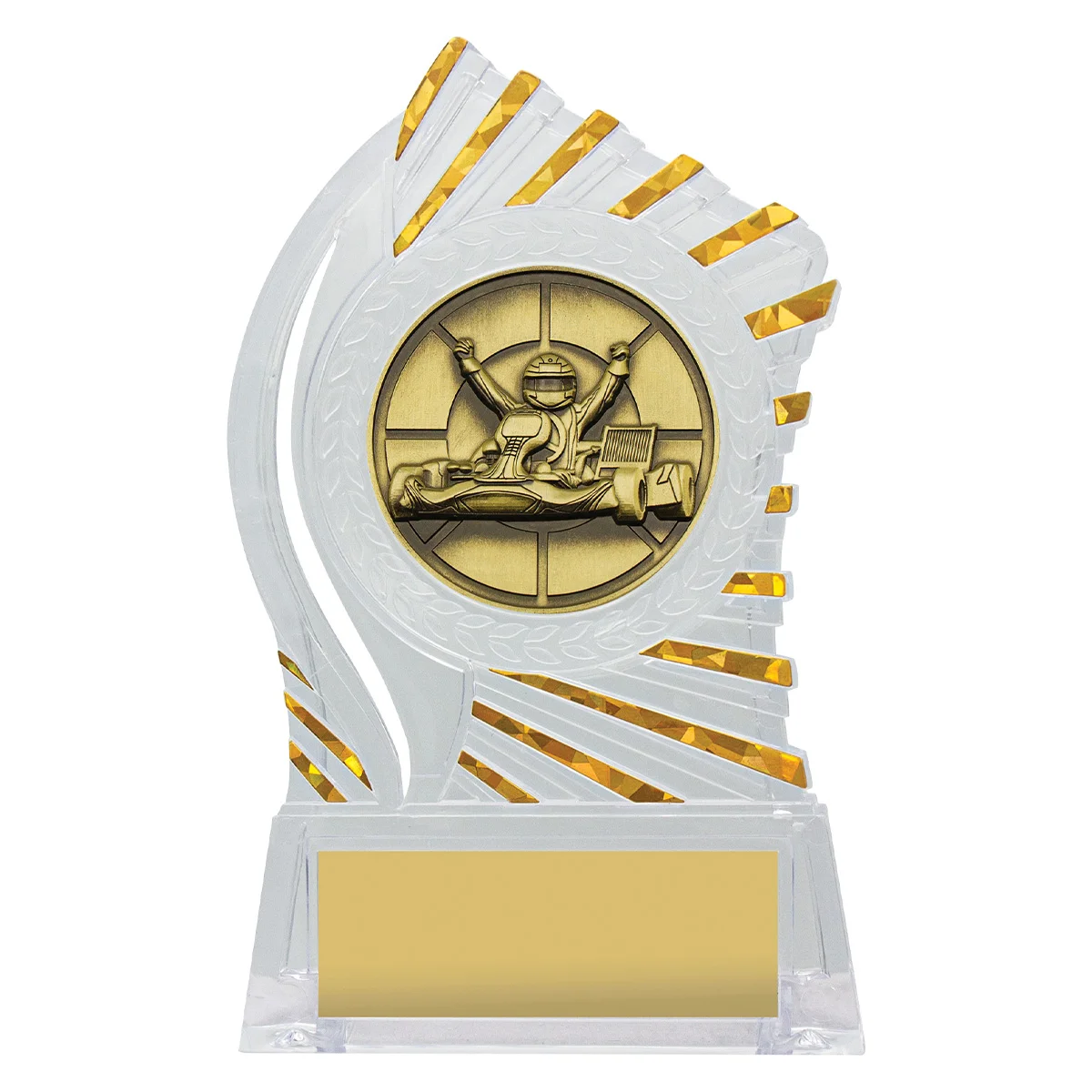 rh365-clear-with-gold Clear with gold solar go kart with acrylic construction