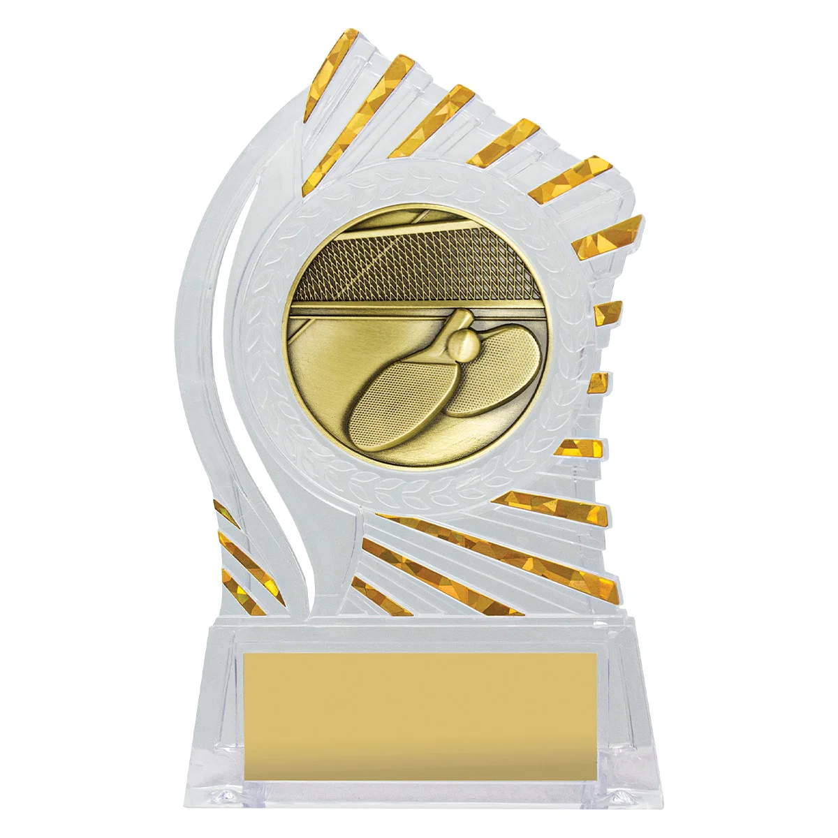 Clear with gold solar table tennis with acrylic construction