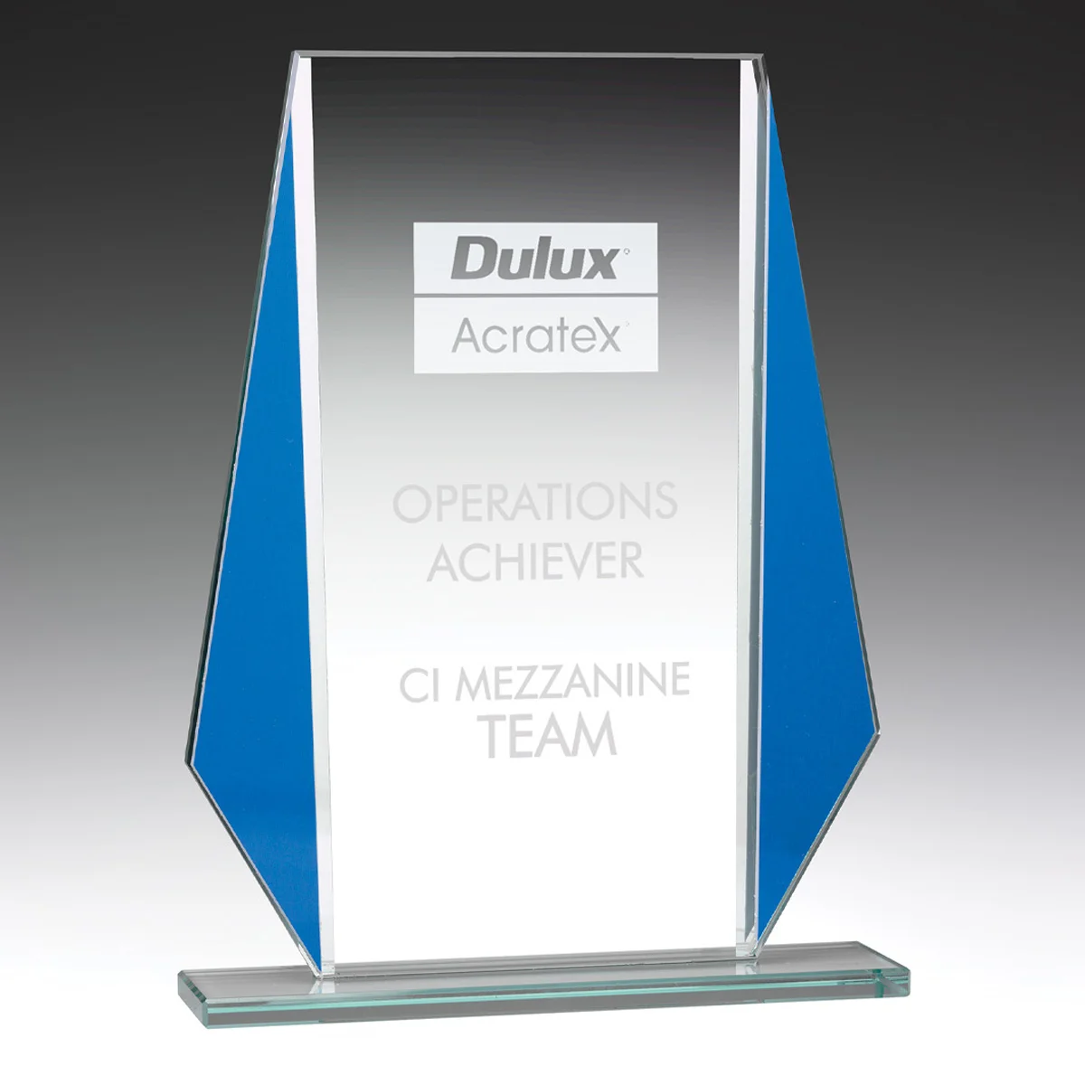 w335-blue-grey-bg Blue sonic award with glass construction
