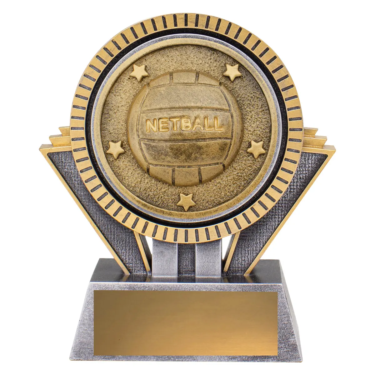 -gold Silver / gold spartan - netball with resin construction