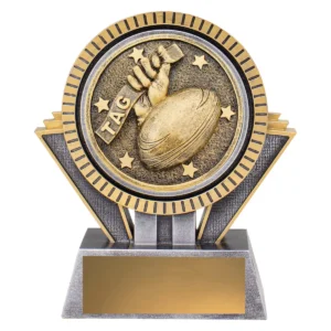 Silver & gold spartan - tag with resin construction