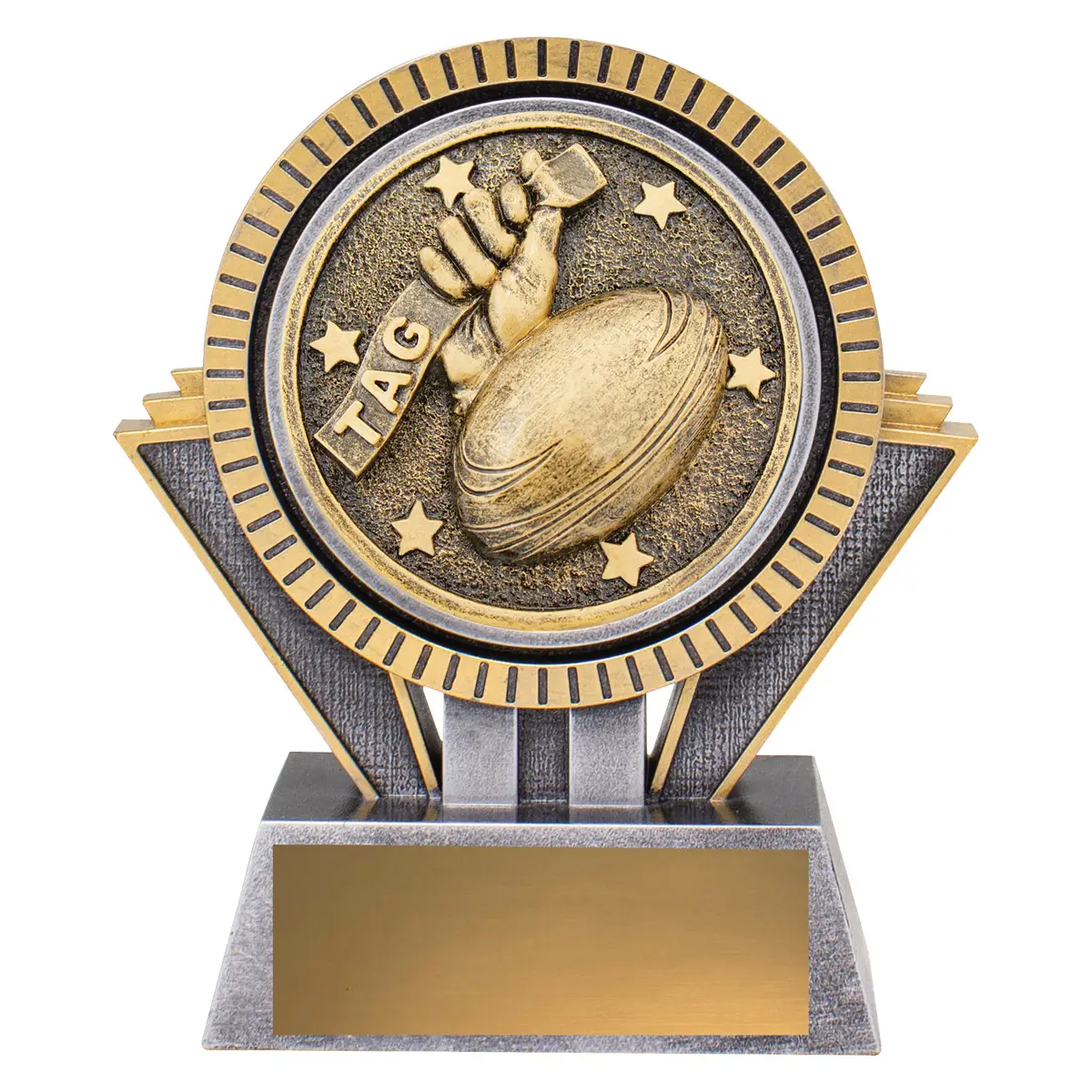 sr143a-silver-and-gold Silver & gold spartan - tag with resin construction