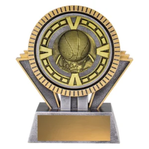 Silver / gold spartan varsity - basketball with resin / metal construction