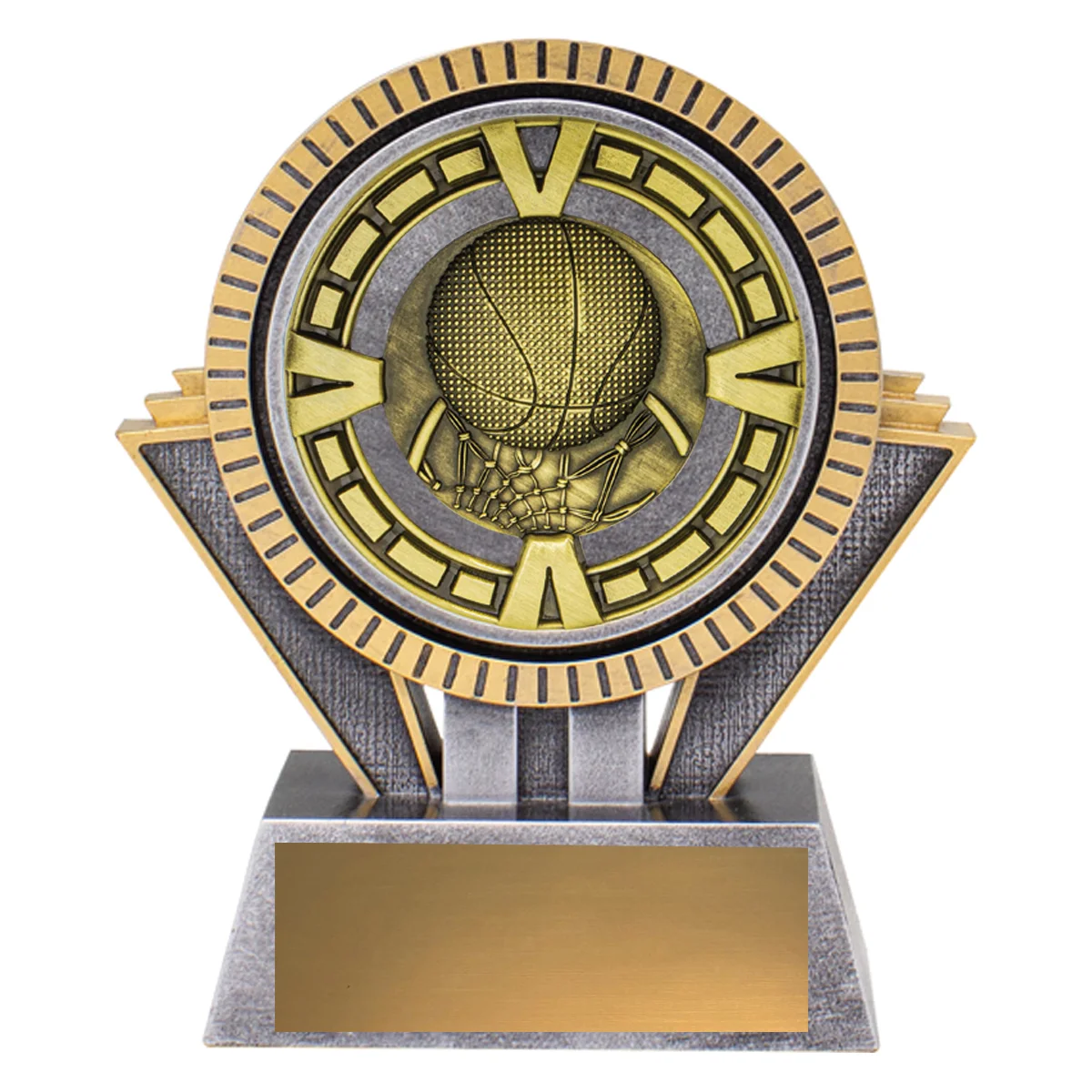 -gold Silver / gold spartan varsity - basketball with resin / metal construction