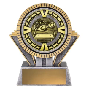 Silver / gold spartan varsity - swim with resin / metal construction