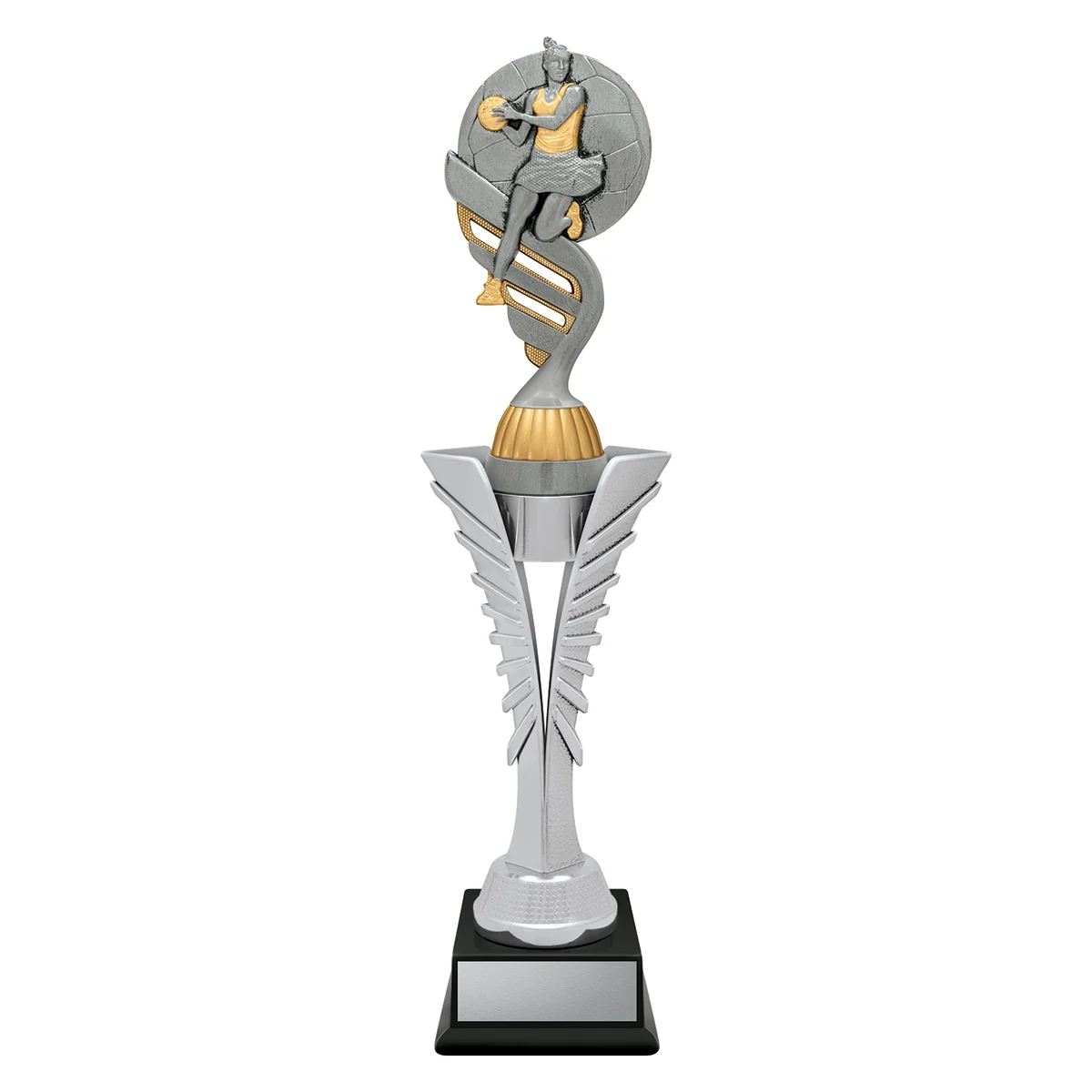 sr291a-silver Silver spear - netball with plastic construction