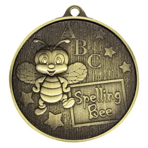 Gold spelling bee marvel with metal construction