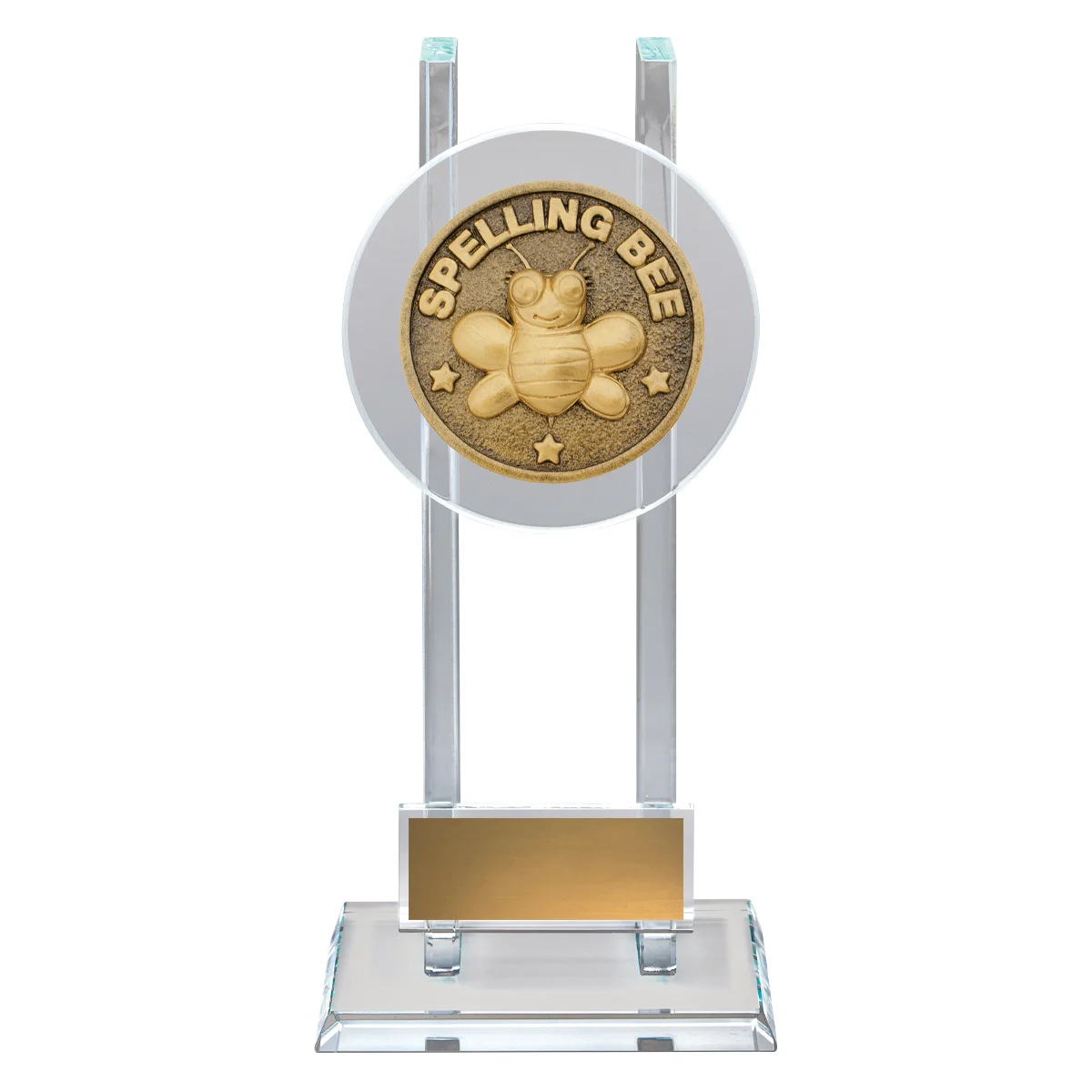 Gold spelling bee spartan glass with glass construction