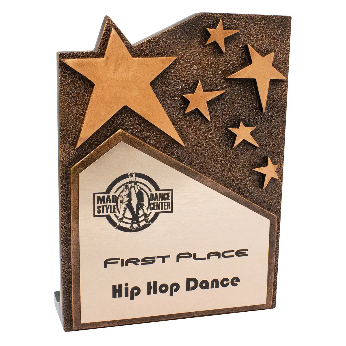 Bronze star cross bronze plaque with resin construction