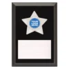 pl08a-black Black star plaque - silver with timber construction