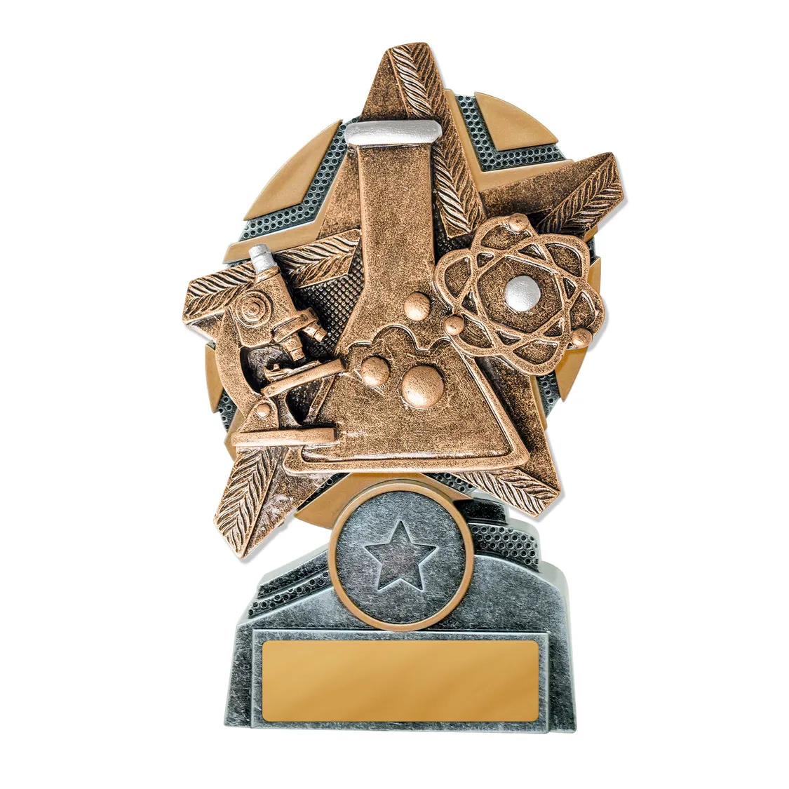 -gold Silver / gold starburst stand science with res / ilient construction