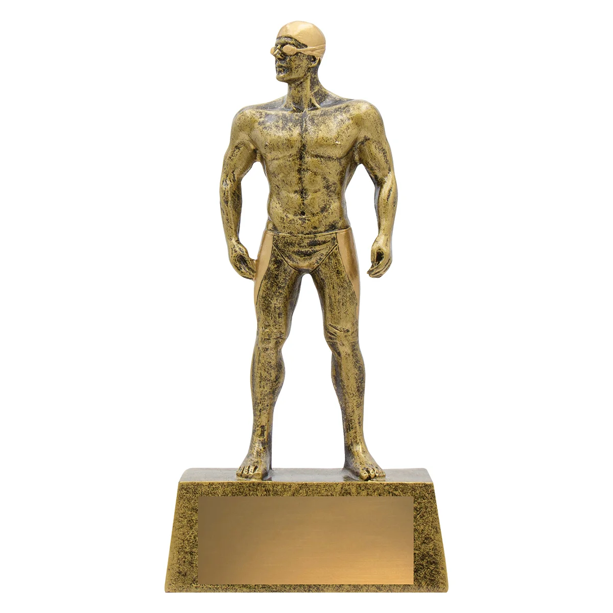 11720a-gold Gold swim male hero with resin construction
