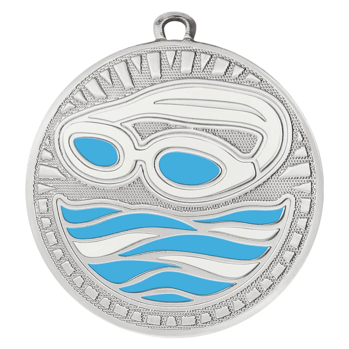 Shiny silver swim spark with metal construction