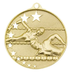 Gold swim stars with metal construction