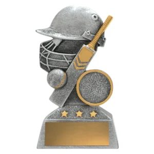 Silver talisman cricket with resin construction
