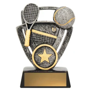 Silver tennis budget theme with resin construction