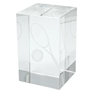 Tennis crystal block award with crystal construction