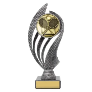 Silver / gold tennis husky with plastic / metal / marble construction