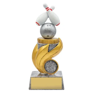 Silver tenpin flame with resin construction