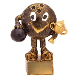 Gold tenpin kids character with resin construction