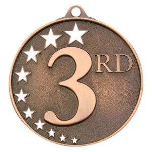 Bronze third place stars with metal construction
