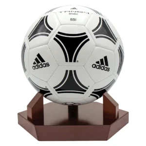Walnut timber ball holder - round ball with timber construction