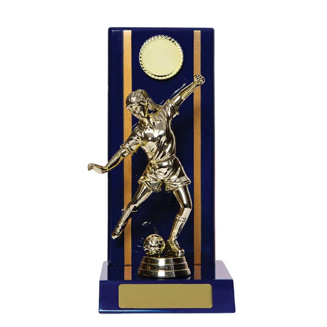 -gold Blue / gold timber buildup football fem. with plastic / timber construction
