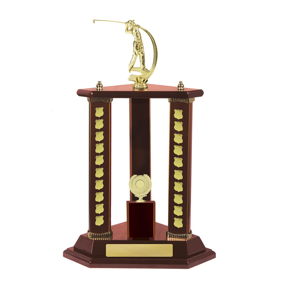 -gold Woodgrain / gold timber buildup golf with timber / plastic construction