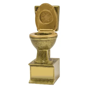 Gold toilet award with resin construction