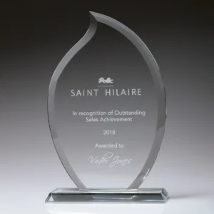 Torch award with glass construction